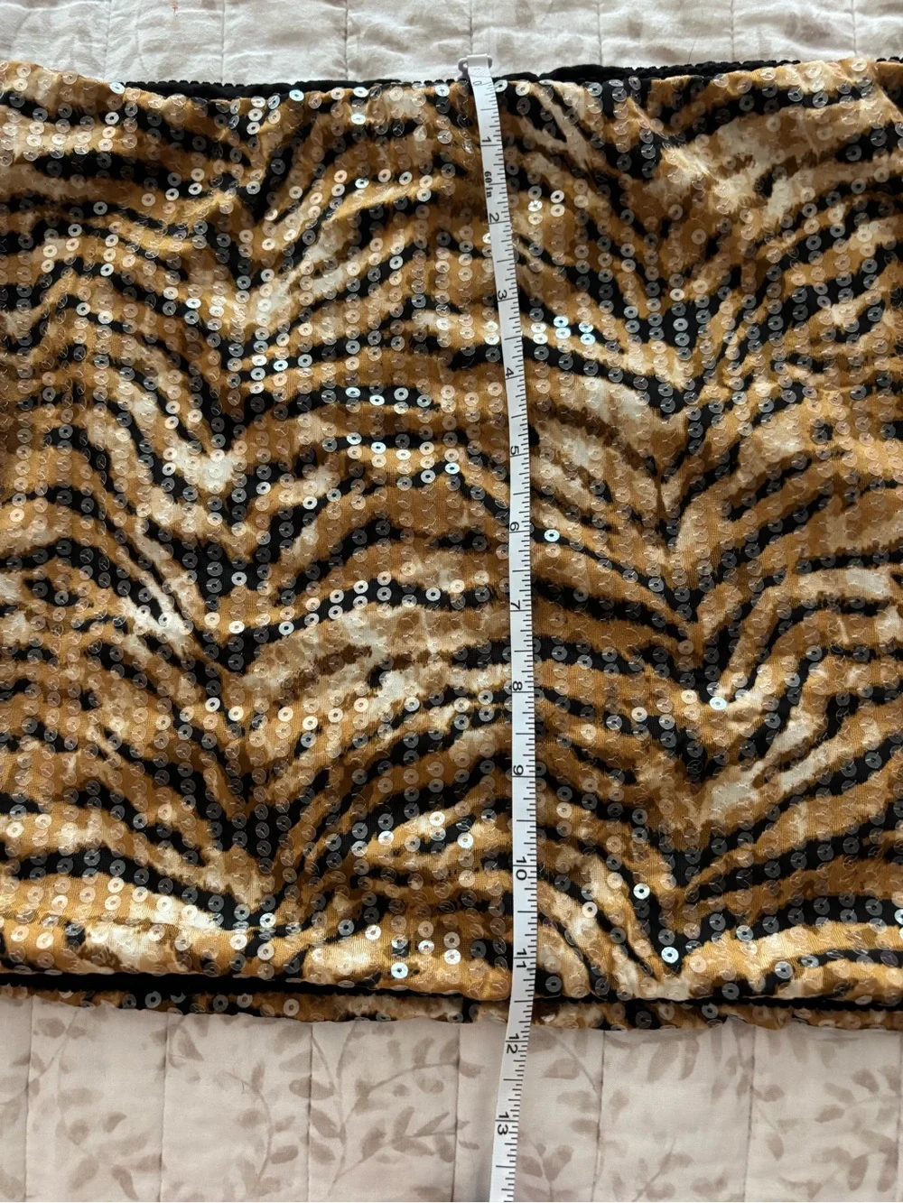 Sequin Tiger-Print Mini Skirt - Gold/Black